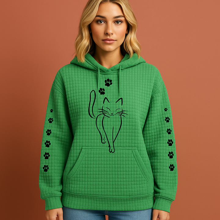 Dames hoodie in modieuze stijl; een warme en comfortabele trui, essentieel voor je herfst/winter kledingkast.