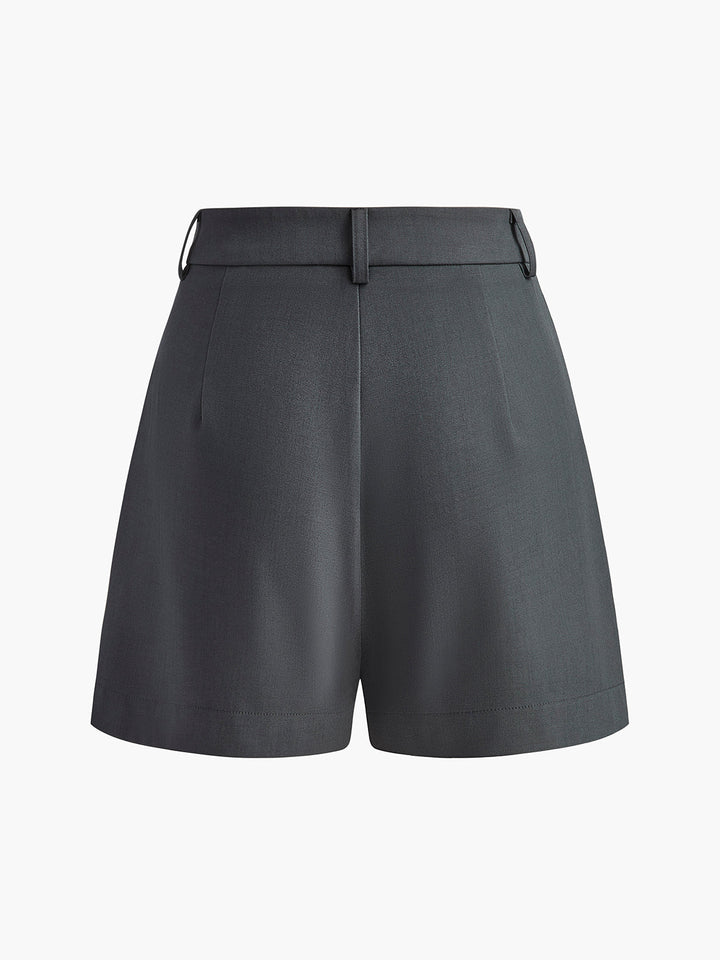 Stijlvolle effen korte broek dames, hoge taille en regular fit. Perfect voor de zomer.