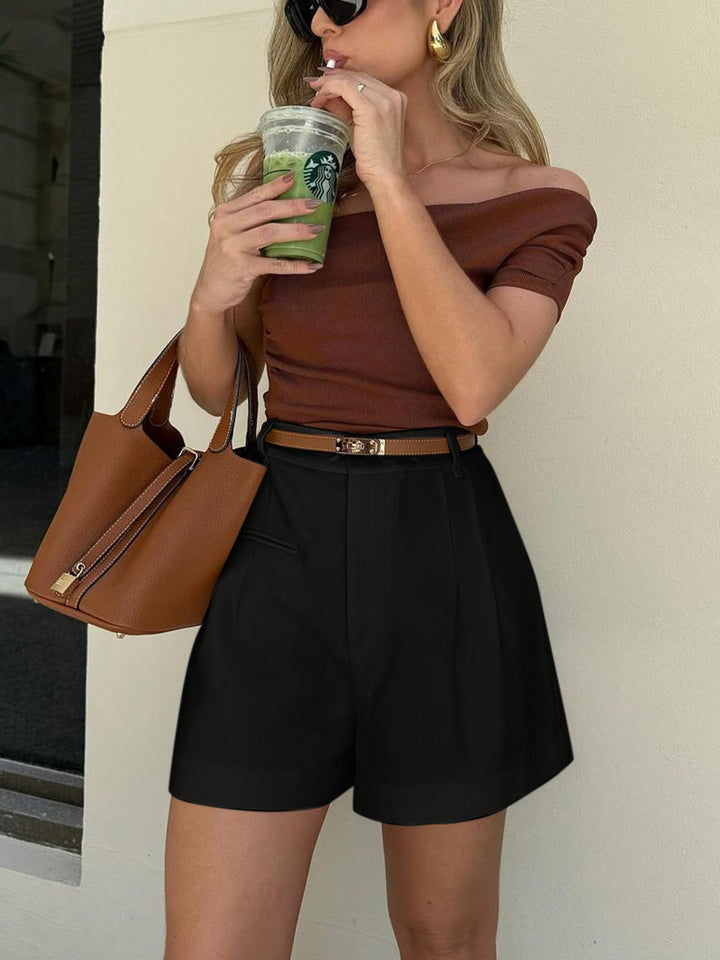 Casual dames korte broek met comfortabele hoge taille, ideaal voor strand & vrije tijd.