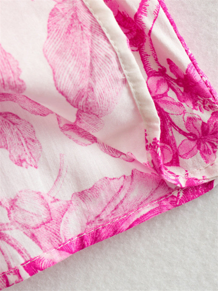 Comfortabele damesjurk met bloemenprint, wijde mouwen en verstelbare taille. Ideaal voor warm weer.