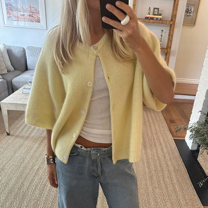 Casual dames blouse-vest, korte mouwen, trendy streetwear stijl, comfortabel voor lente.