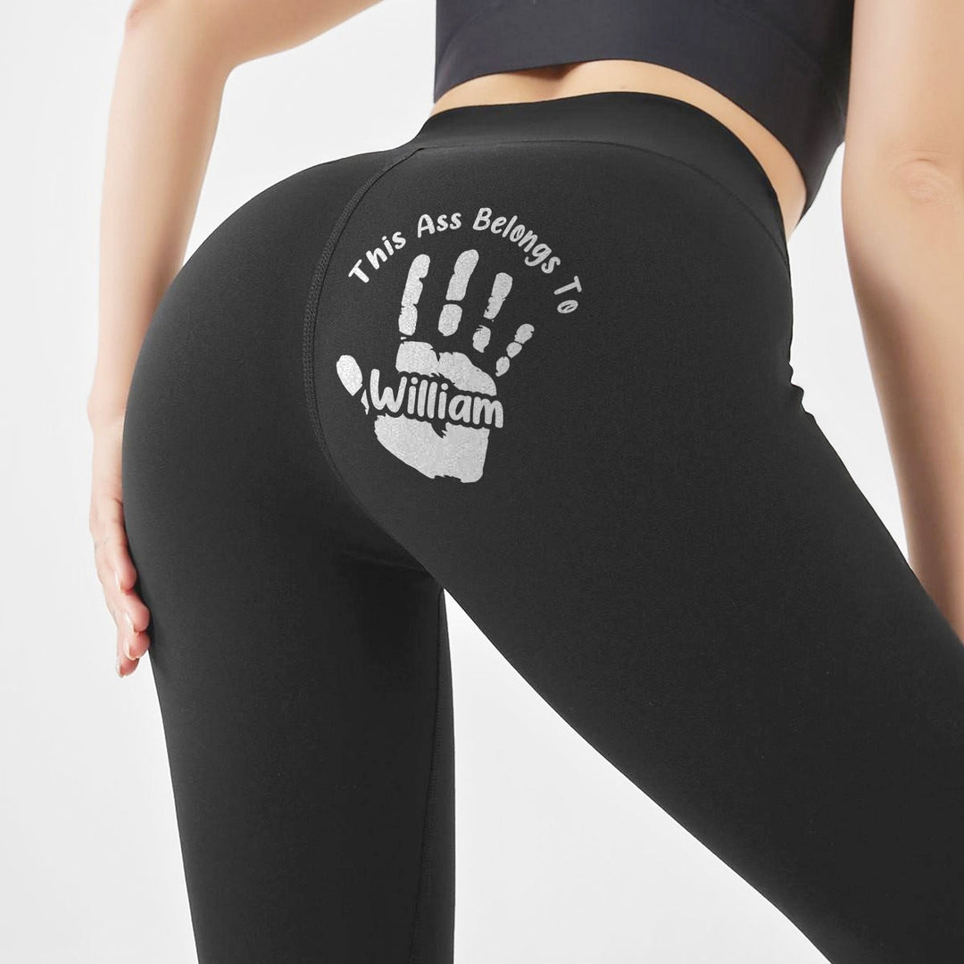 Dames legging met unieke grappige tekst, personaliseerbaar. Leuk verjaardagscadeau of origineel relatiegeschenk.