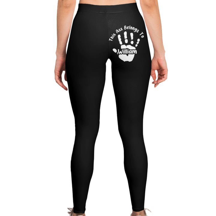 Trendy dames legging met grappige, gepersonaliseerde boodschap. Comfortabele vrouwenmode met unieke touch.