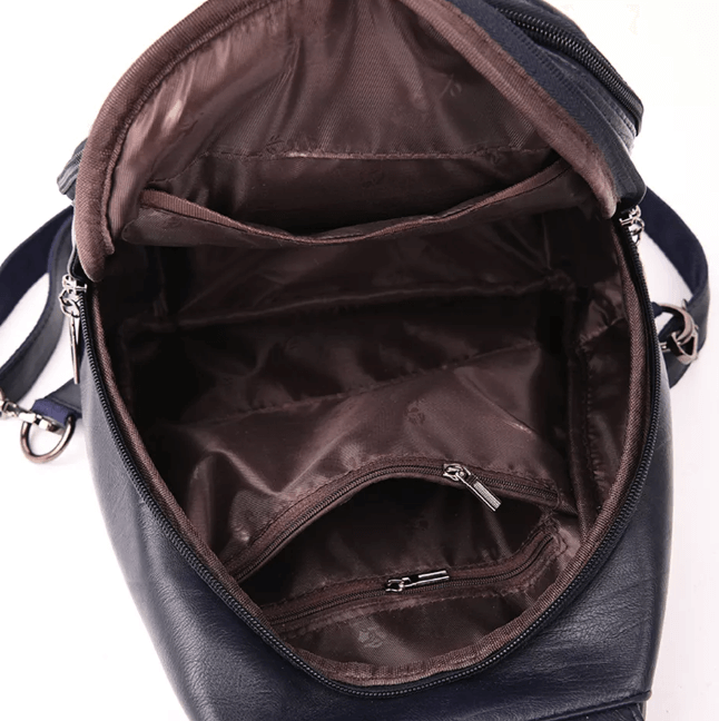 Duurzame waterdichte leren damesrugzak. Stijlvol, veilig en een essentieel damesaccessoire voor reizen.