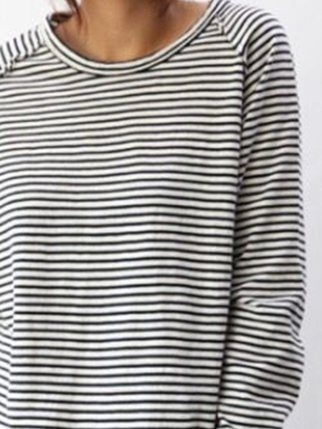 Veelzijdig gestreept dames longsleeve shirt met ronde hals, een must-have voor casual damesmode.