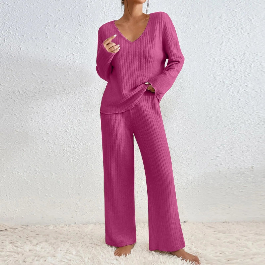 Broek van de dames loungewear set, elastische taille voor comfort, perfect voor thuisoutfit en relaxmode.