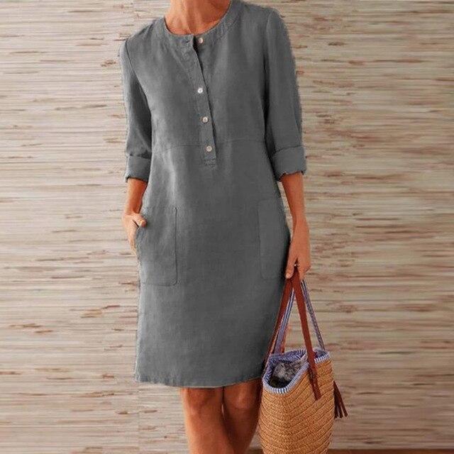 Stijlvolle casual dames midi-jurk, luchtig en comfortabel. Perfecte zomerkleding met een tijdloze uitstraling.