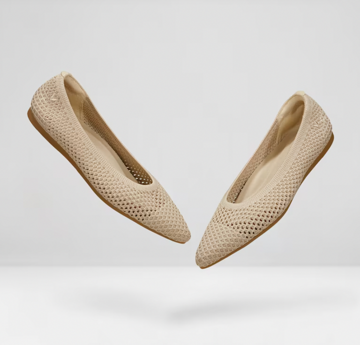 Rode Lunessa ballerina's: opvallende, comfortabele platte schoenen voor dames, ideaal voor zomer.