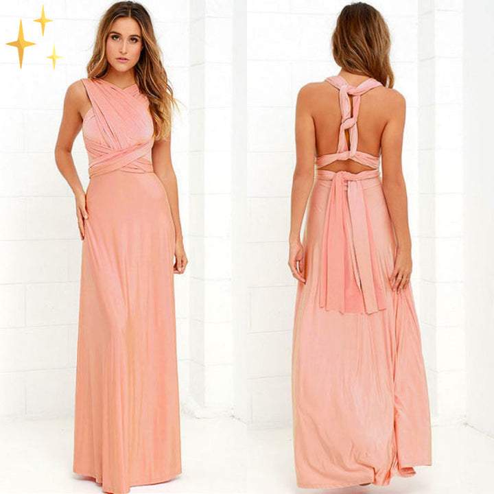 Maxi multiway jurk voor dames, draagbaar op diverse manieren voor elke gelegenheid.