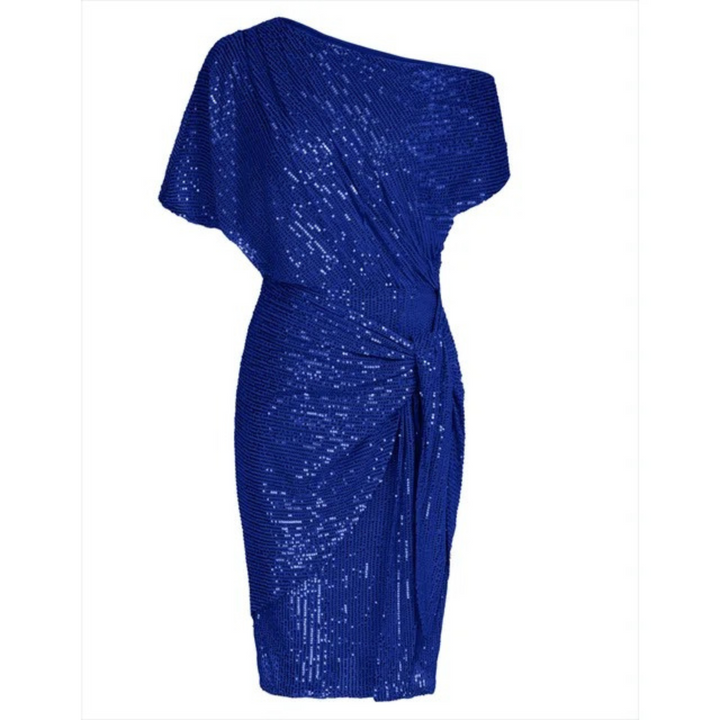 Sprankelende dames pailletten midi jurk, de perfecte nieuwjaarsjurk voor feestjes.