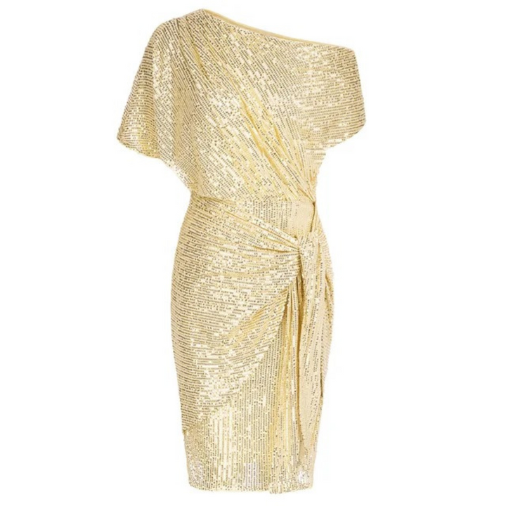 Glamoureuze dames avondjurk met fonkelende pailletten, een echte eyecatcher.