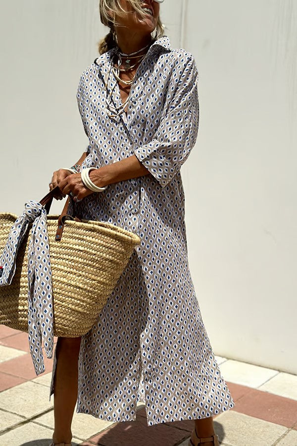 Elegante rode doorknoop damesjurk 'Vivienne', ideaal voor de zomer.