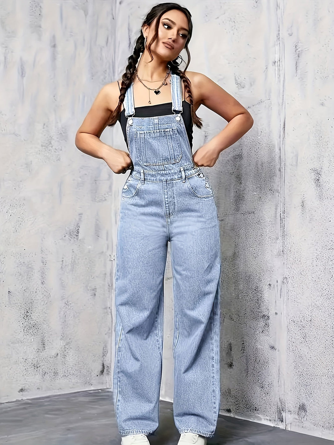 Stijlvolle dames mouwloze spijkeroverall met wijde pijpen, een must-have voor lente en zomer. Casual chic jumpsuit dames.