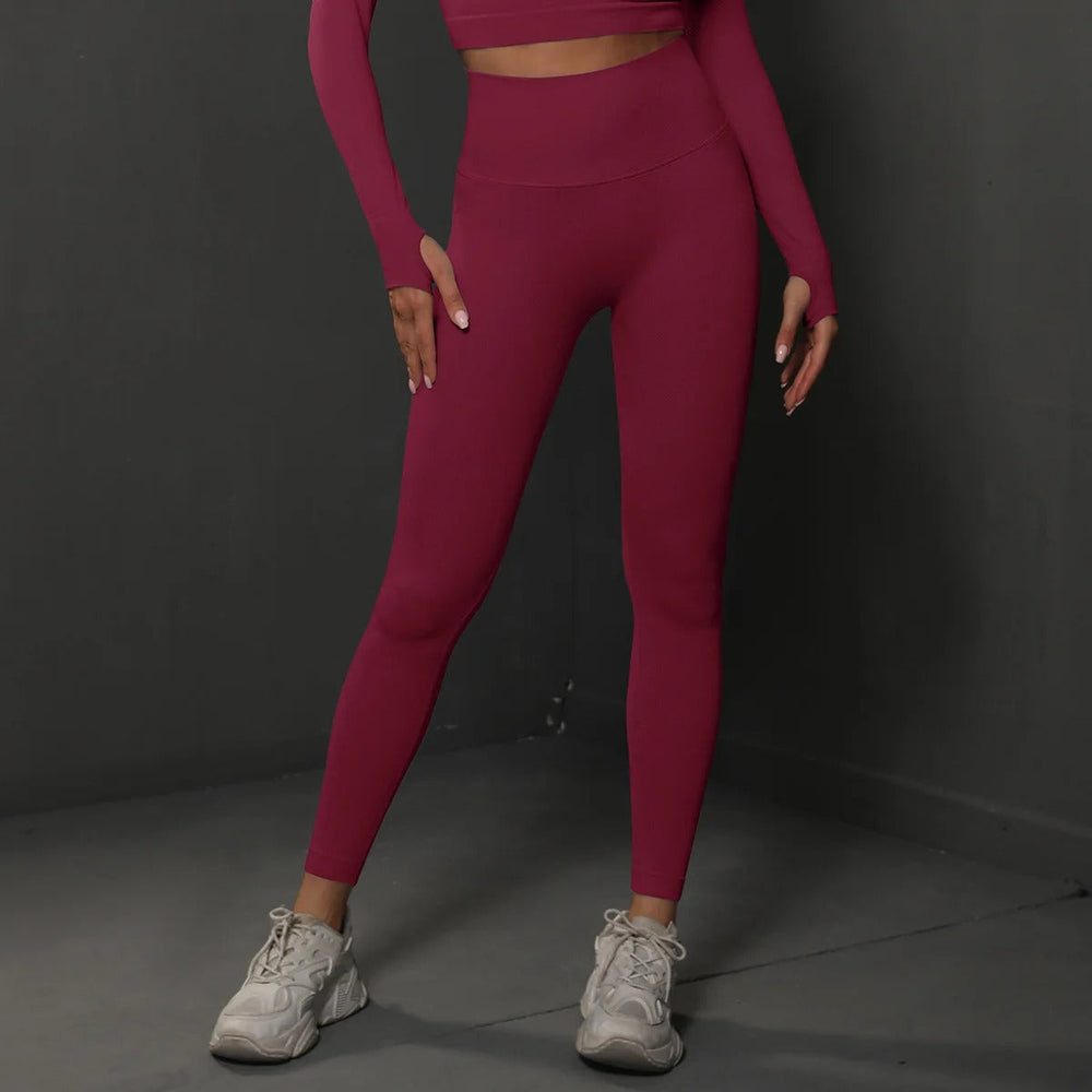 Comfortabele activewear: Dames naadloze sportlegging met hoge taille, perfect voor yoga en gym.