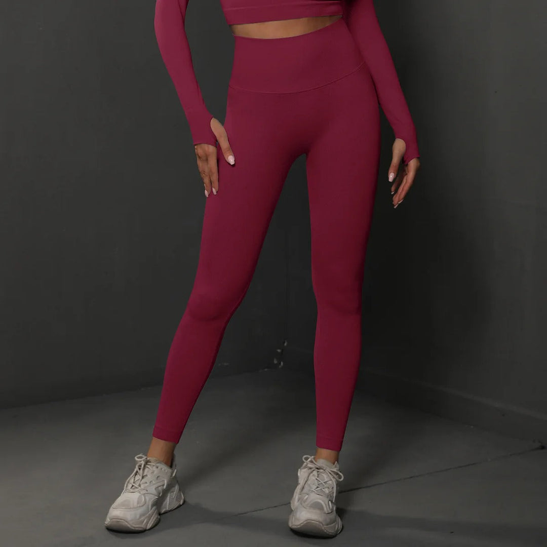 Comfortabele activewear: Dames naadloze sportlegging met hoge taille, perfect voor yoga en gym.