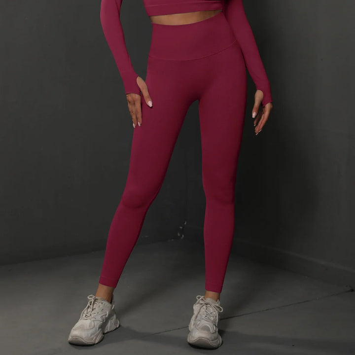 Comfortabele activewear: Dames naadloze sportlegging met hoge taille, perfect voor yoga en gym.