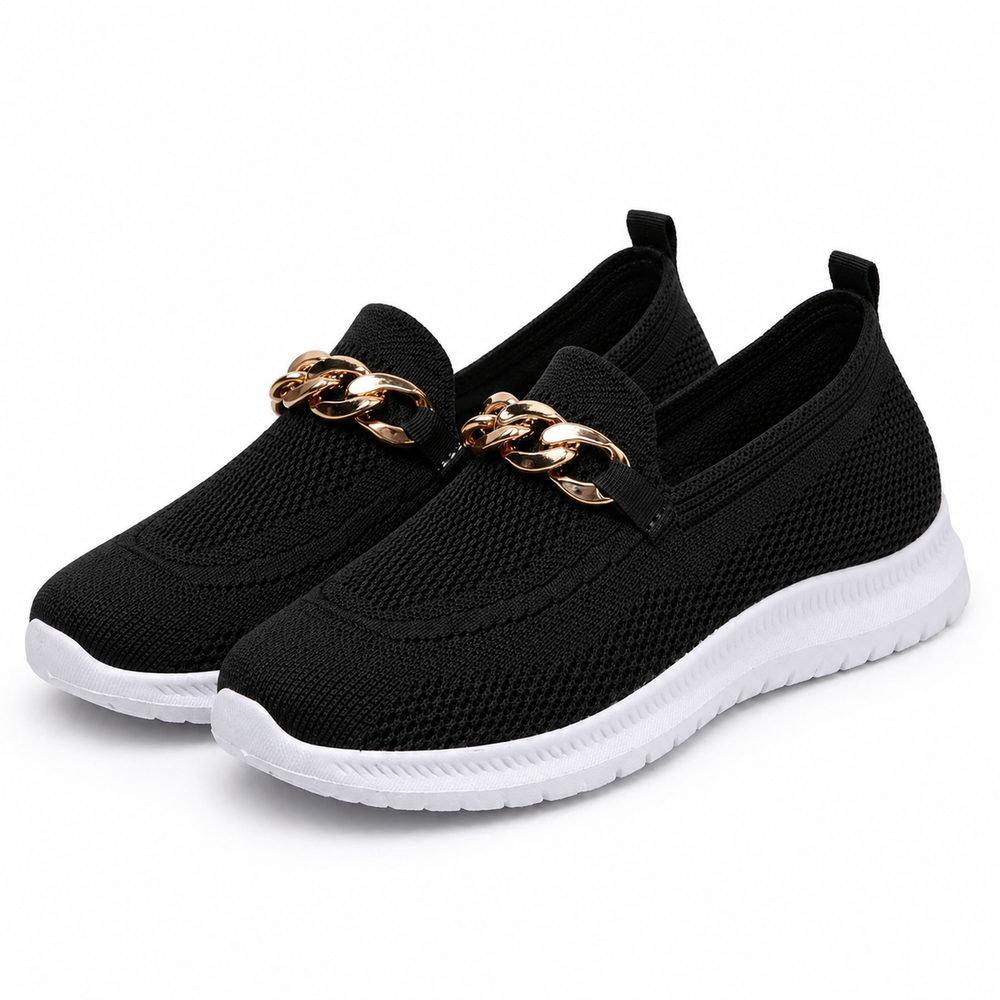 Lichtgewicht beige dames sneakers, orthopedische instappers die ademend comfort en steun bieden.