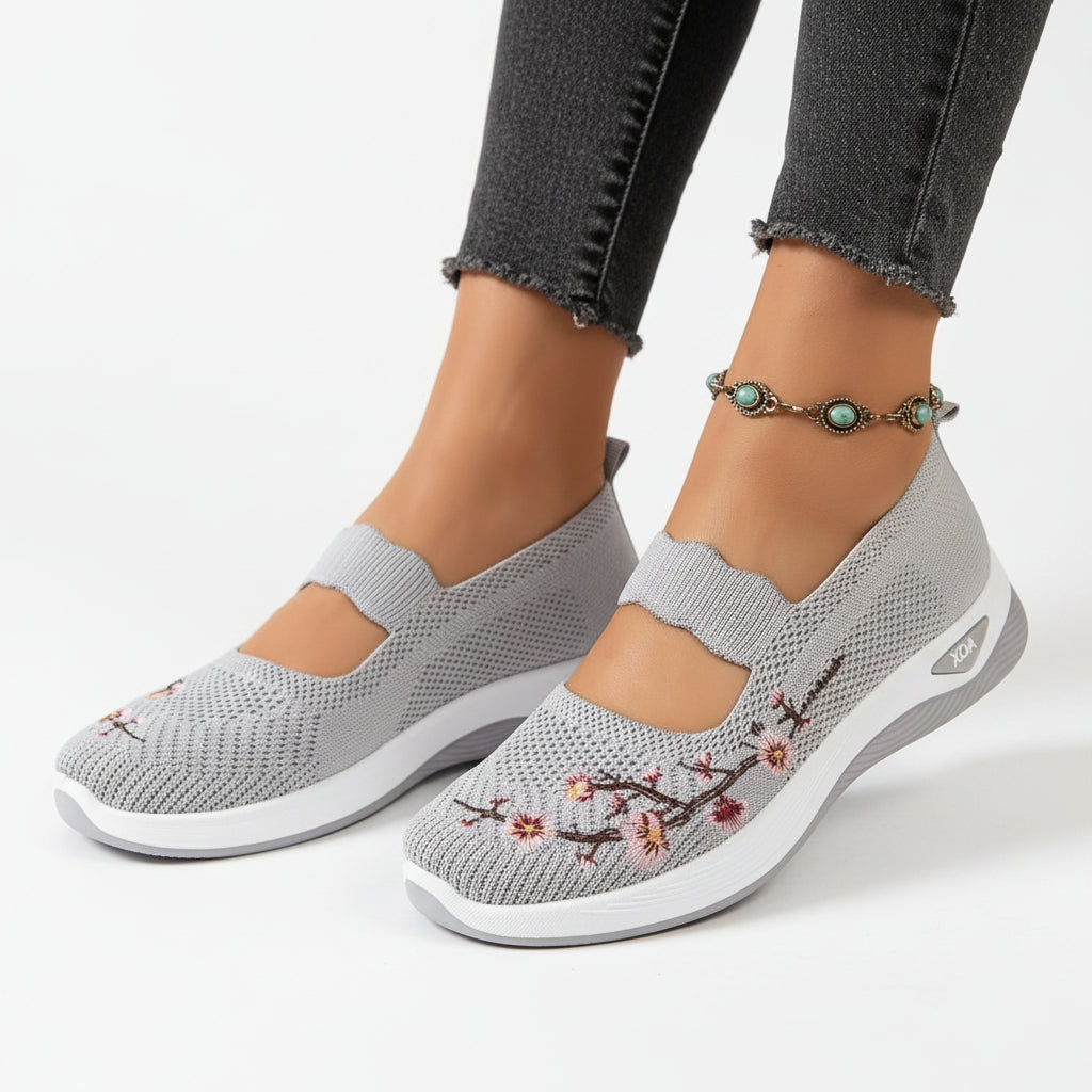 Casual dames slip-on orthopedische schoenen, perfect voor brede voeten. Ademend en comfortabel voor dagelijks gebruik.