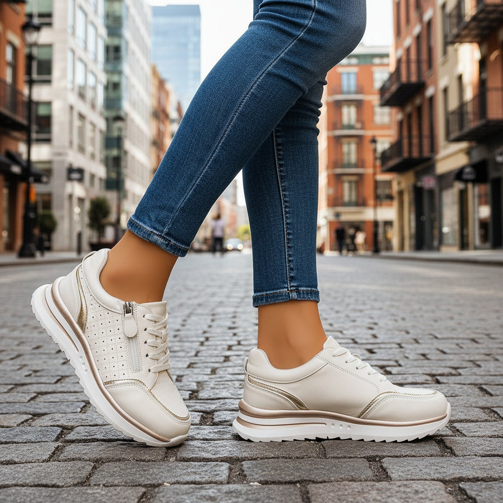 Antislip orthopedische wandelschoenen dames, bieden grip en veiligheid op diverse ondergronden.