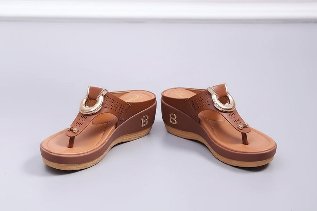 Platte Livianne orthopedische damessandalen, speciaal ontworpen voor optimale voetondersteuning in de zomer.