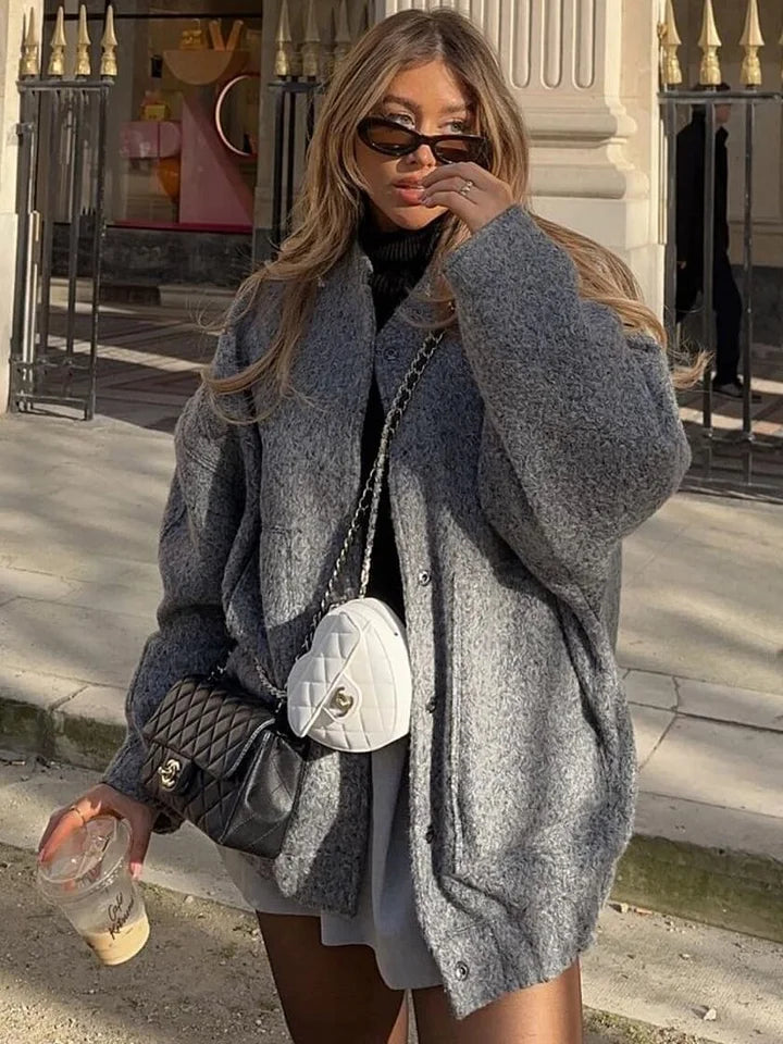 Stijlvol dames oversized jack, een must-have voor een trendy casual herfst outfit.