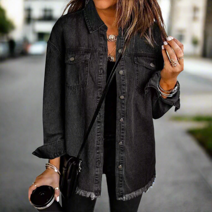 Dames oversized casual overhemd jack, ideaal voor gelaagdheid in lente en herfst. Comfortabel en stijlvol.