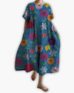 Blauw Bloemenprint