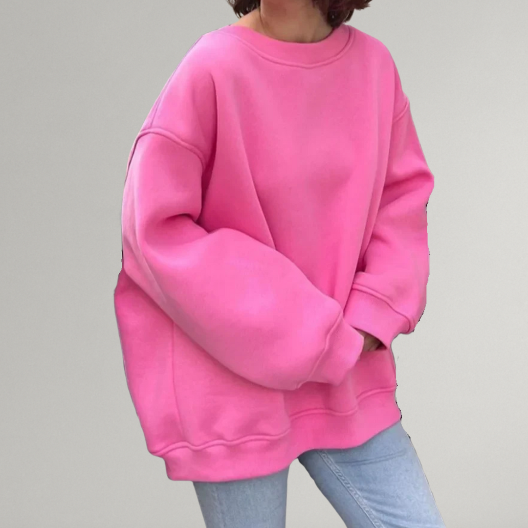 Dames oversized sweater van zachte stof, perfect voor comfort en casual stijl.