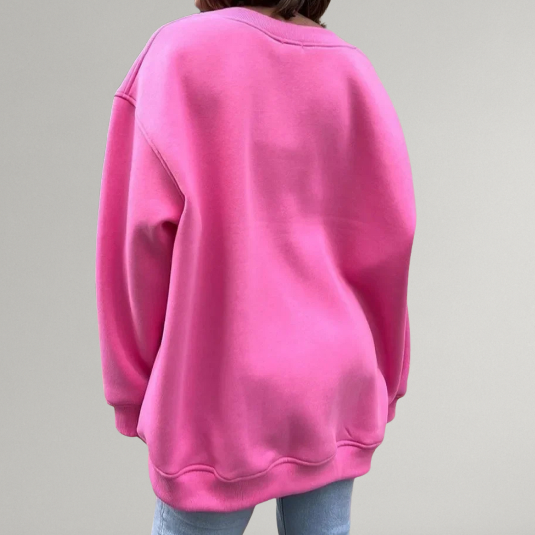Losvallende oversized trui voor dames met ronde hals, ideaal voor een trendy, relaxte look.