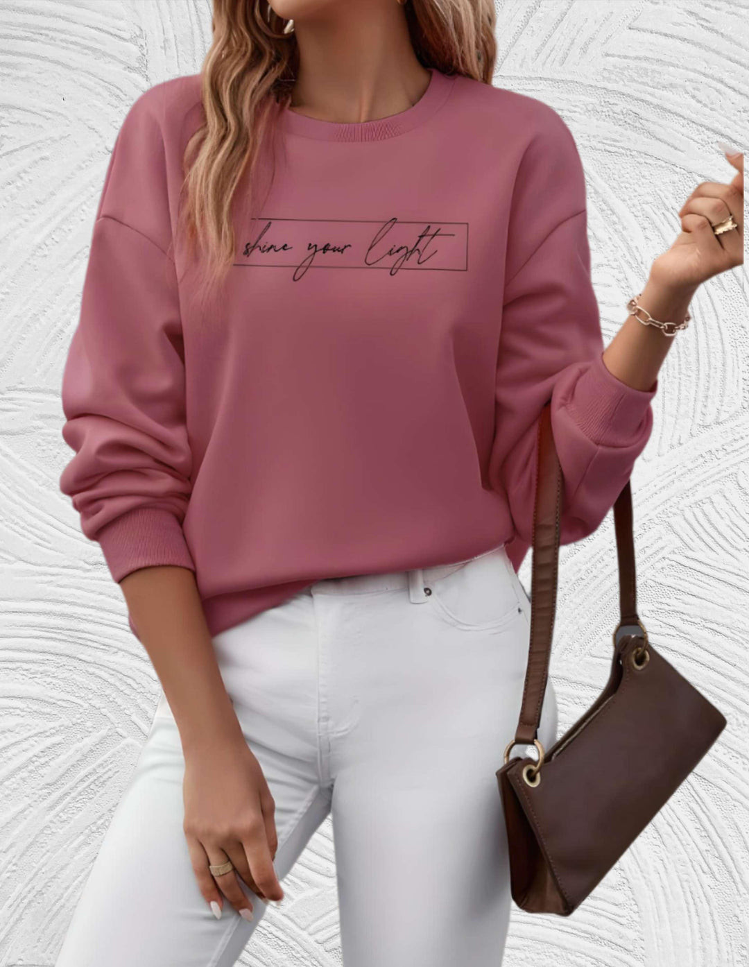 Dames oversized sweatshirt met trendy slogan print; ideaal voor casual vrije tijd.