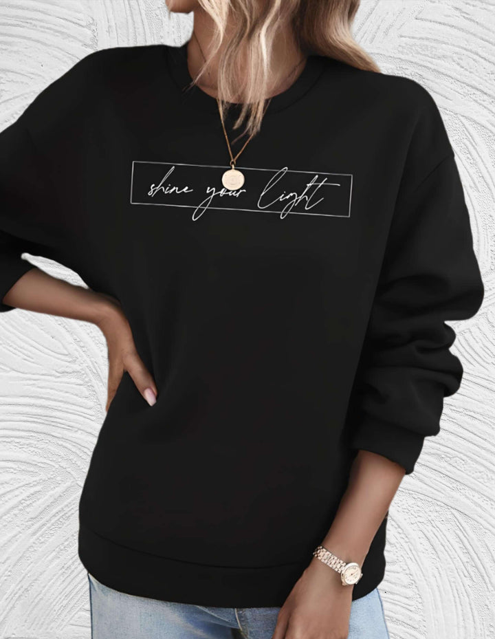 Geniet van comfort in dit trendy dames oversized sweatshirt met slogan print; ideaal voor je vrije tijd.