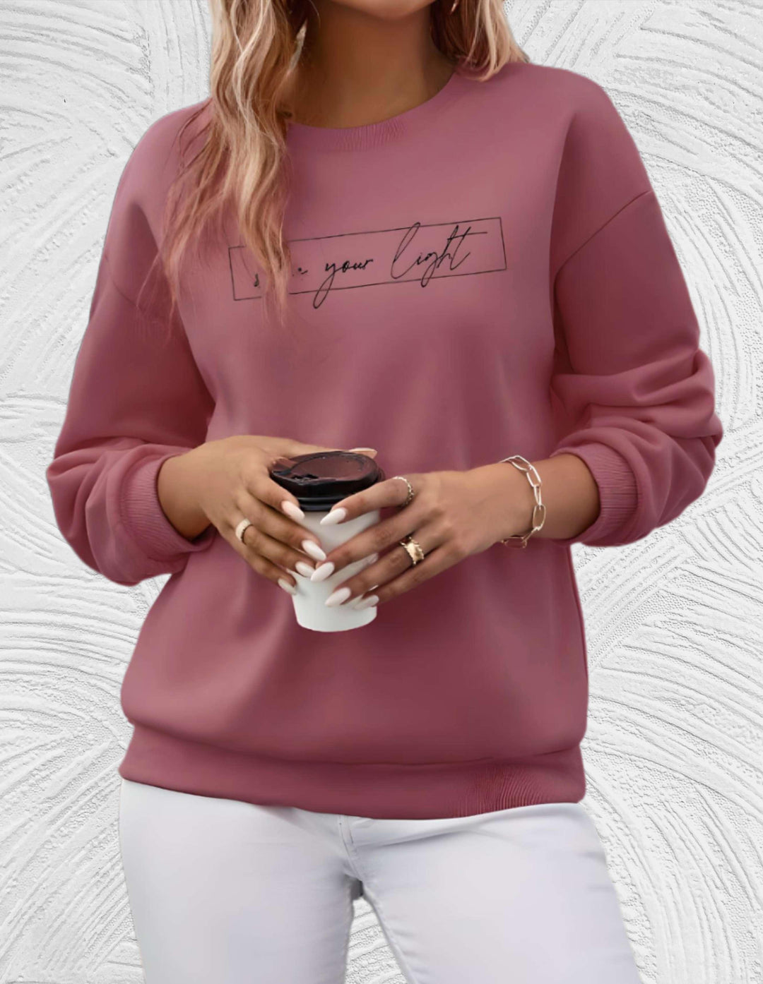 Comfortabel oversized dames sweatshirt met modieuze slogan print; perfect voor een relaxte look.