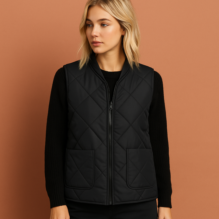Comfortabel dames vest met lange mouwen en gebreide textuur. Heerlijk warm en modieus voor elke gelegenheid.