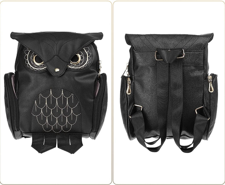 Trendy PU leren damesrugzak met uilenprint, een ideaal cadeau voor modebewuste vrouwen.
