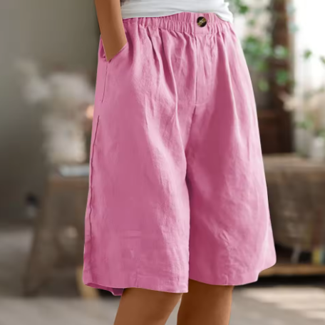 Zomerse dames shorts met zijzakken, comfortabel en modieus voor warme dagen.