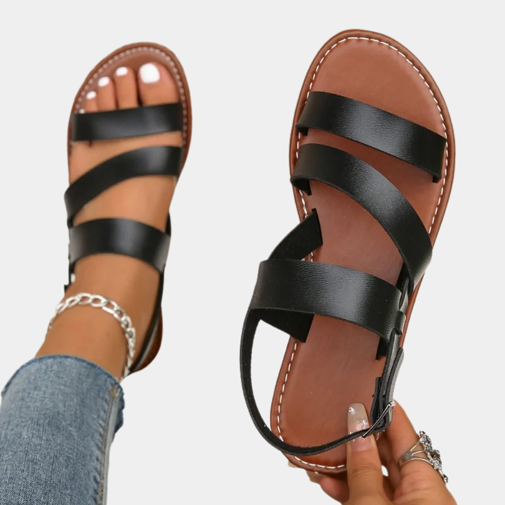 Elegante casual dames platte sandalen, perfect voor een zomerse strandlook of dagelijkse outfit.