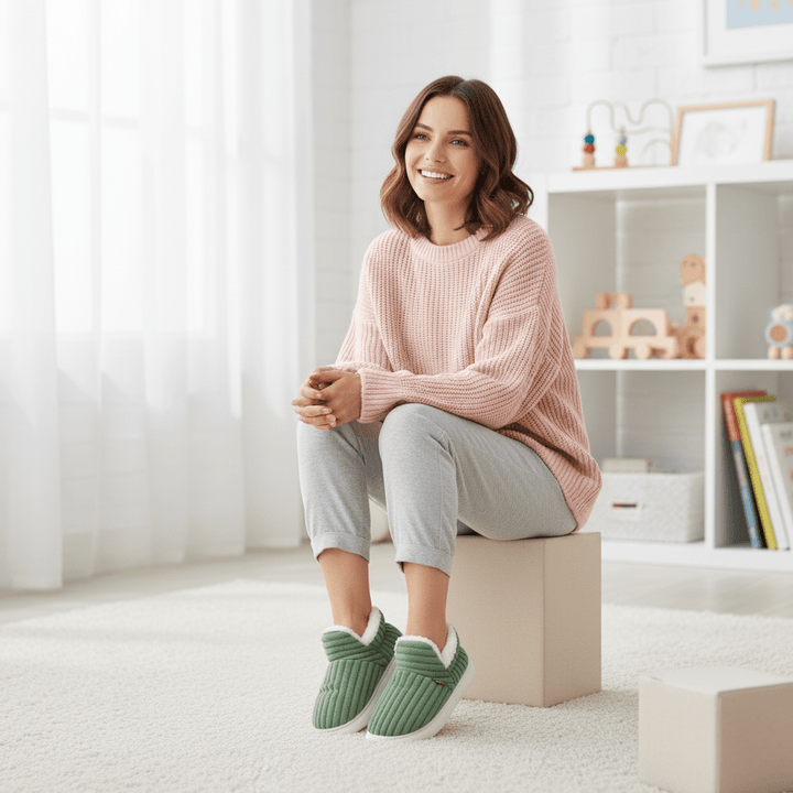 Warme dames pantoffels met thermische voering, ideaal voor comfortabele avonden. Huiselijk loungewear.