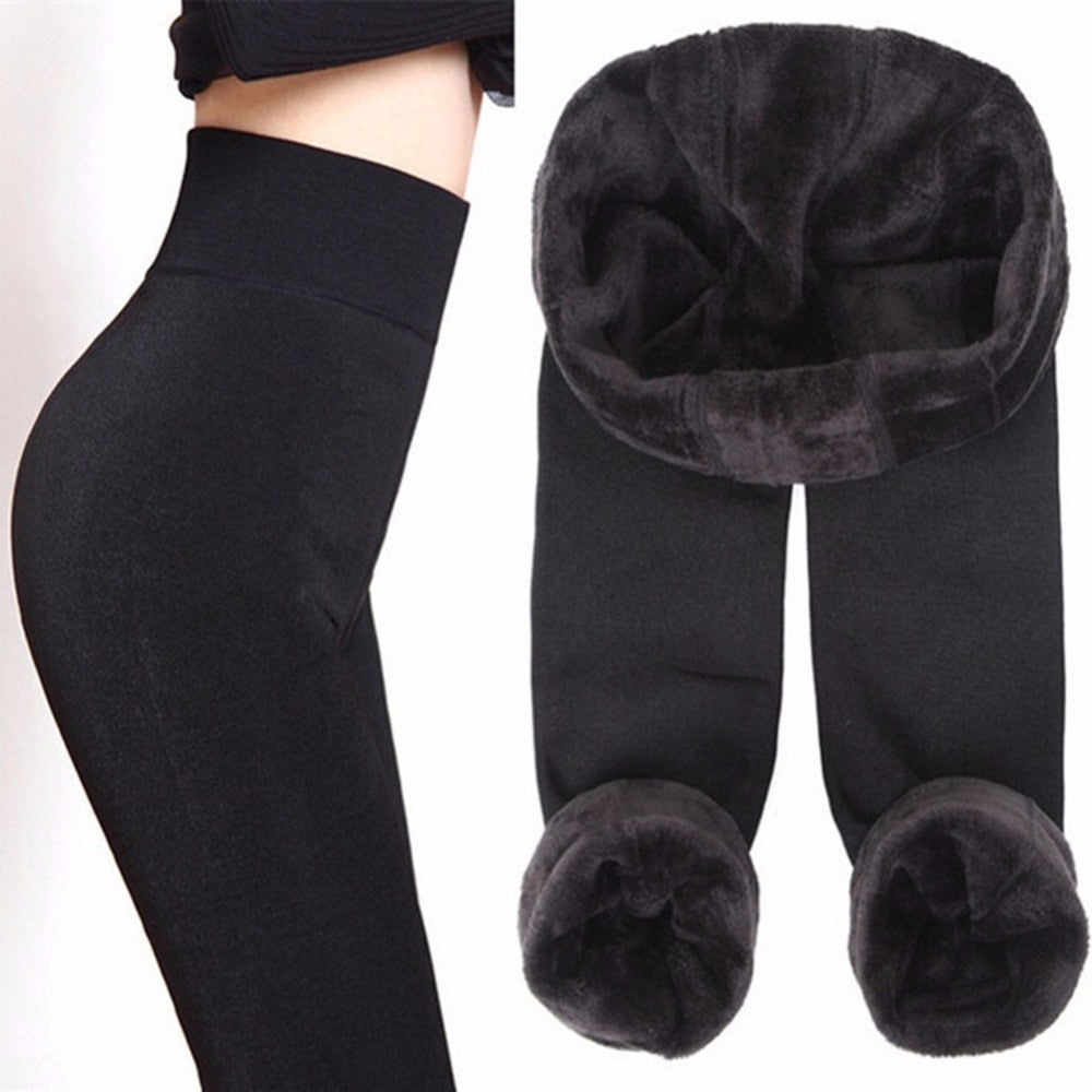 Dames thermo legging met warme voering en hoge taille, ideaal voor de koude herfst & winter.