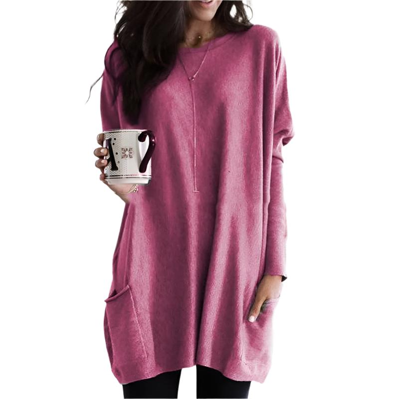 Dames trui met lange mouwen, losse pasvorm. Ideaal voor comfortabele, casual chic lente en herfst looks.