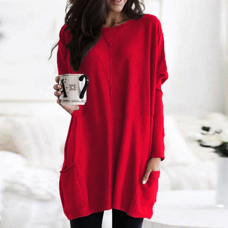 Casual chic dames trui met lange mouwen en losse pasvorm, ideaal voor lente en herfst outfits. Comfortabel.