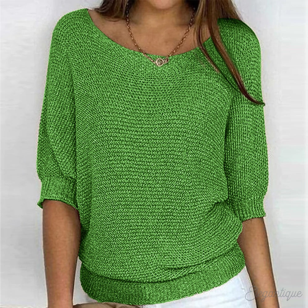 Veelzijdige dames trui met ronde hals voor een casual chic uitstraling in herfstmode.