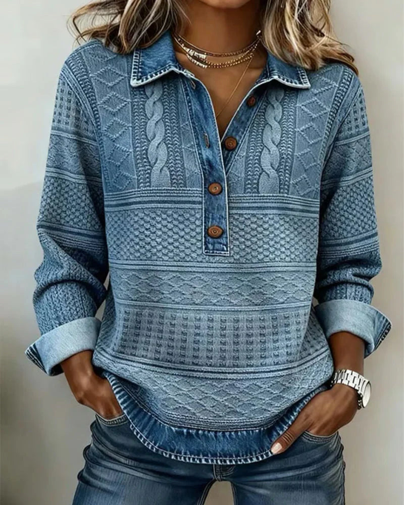 Dames trui met polokraag en structuur in een elegante kleur. Stijlvol en comfortabel voor de herfst en winter.