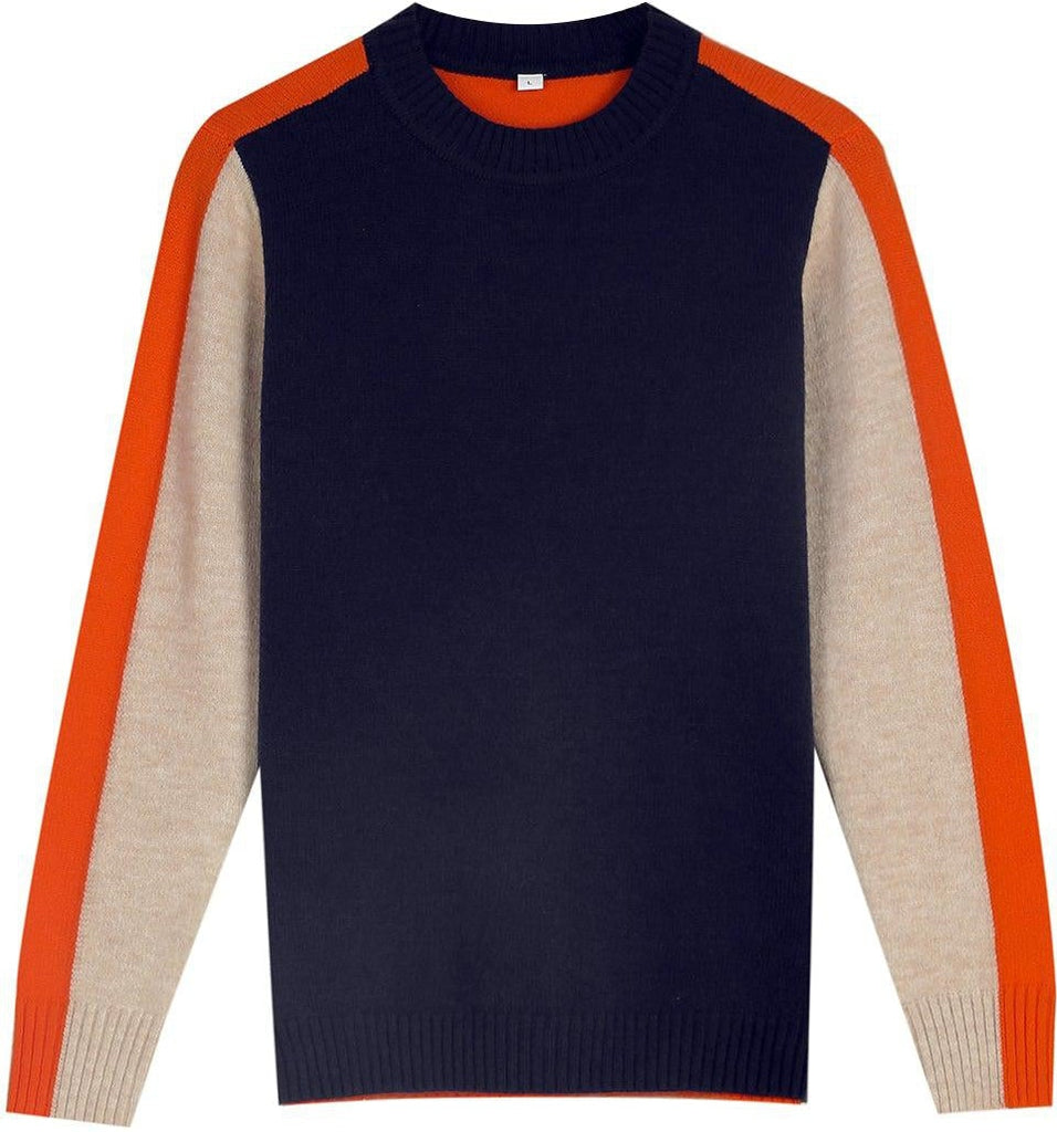 Trendy dames trui, kleurblok sweater met grafische details, warme wintermode essentieel.