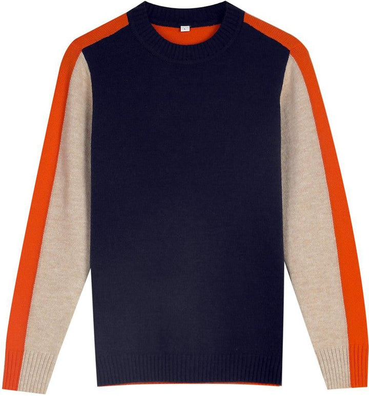 Trendy dames trui, kleurblok sweater met grafische details, warme wintermode essentieel.