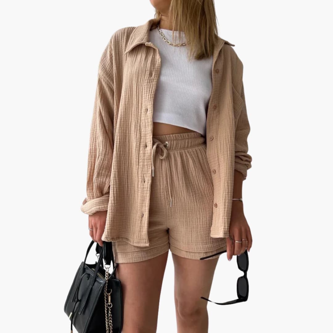 Dames tweedelige set voor zomerse stijl en comfort, ideaal als casual zomerkleding.