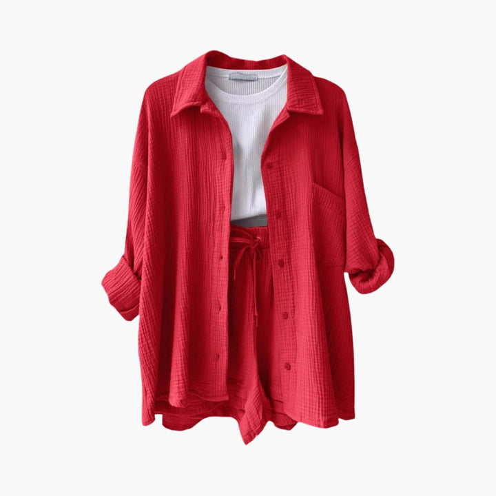 Veelzijdige casual tweedelige dames set, ideaal voor comfortabele kleding en zomerse dagen.
