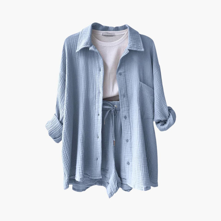 Trendy dames tweedelige zomerset, comfortabele en chique moderne mode voor vrouwen.