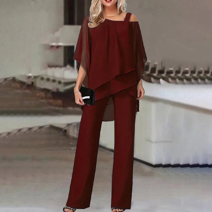 Comfortabele dames zomer broekpak set: ademende top & luchtige broek. Ideaal voor warme dagen of vakantie.