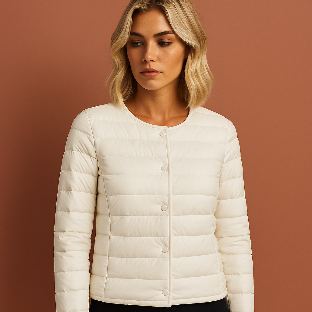 Dames ultradunne lichtgewicht donsjas, perfect als warme tussenjas voor lente of herfst.