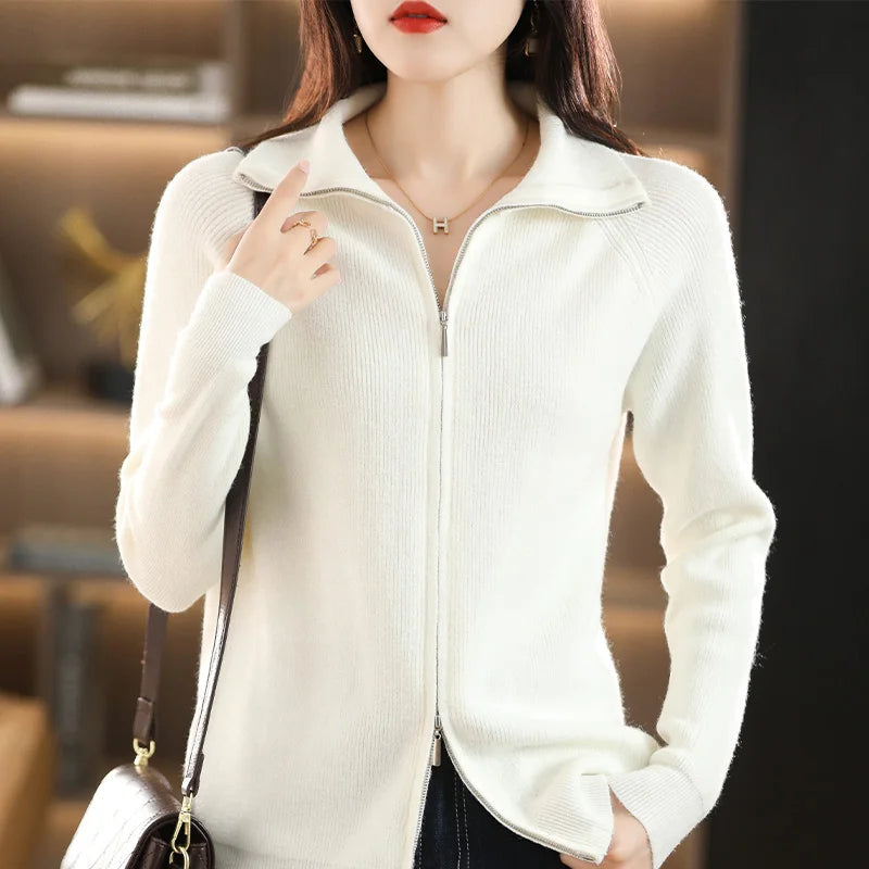 Dames vest met dubbele rits, perfect voor een stijlvolle en comfortabele casual look.